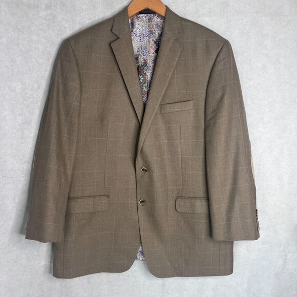 Van Heusen Studio Elbow Patch 2 Button Single Breasted Blazer Sport Coat Sz 44R - Picture 9 of 9